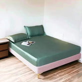 Elegant Silk angooli fitted sheet - Sea Green